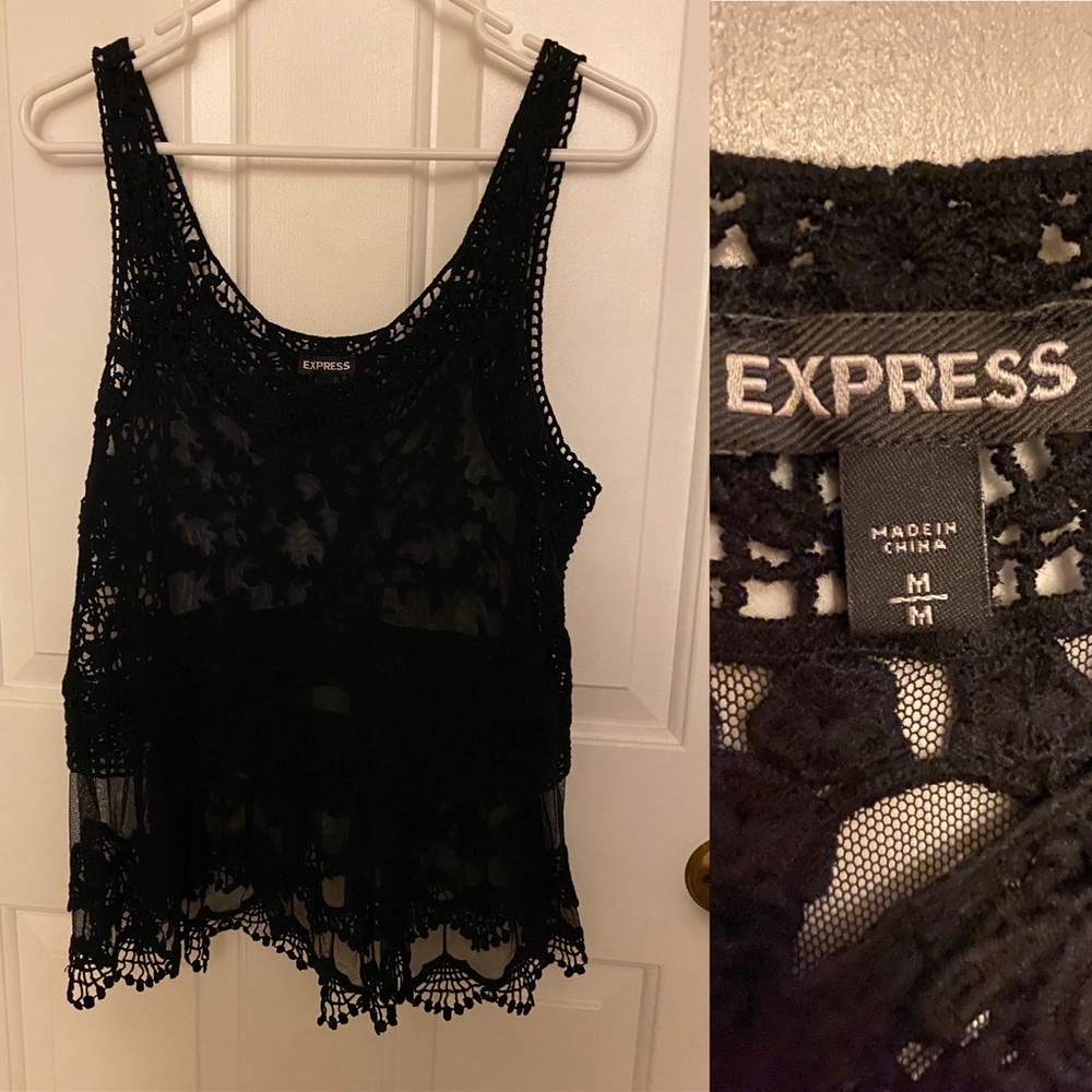 Fun black lacy top!